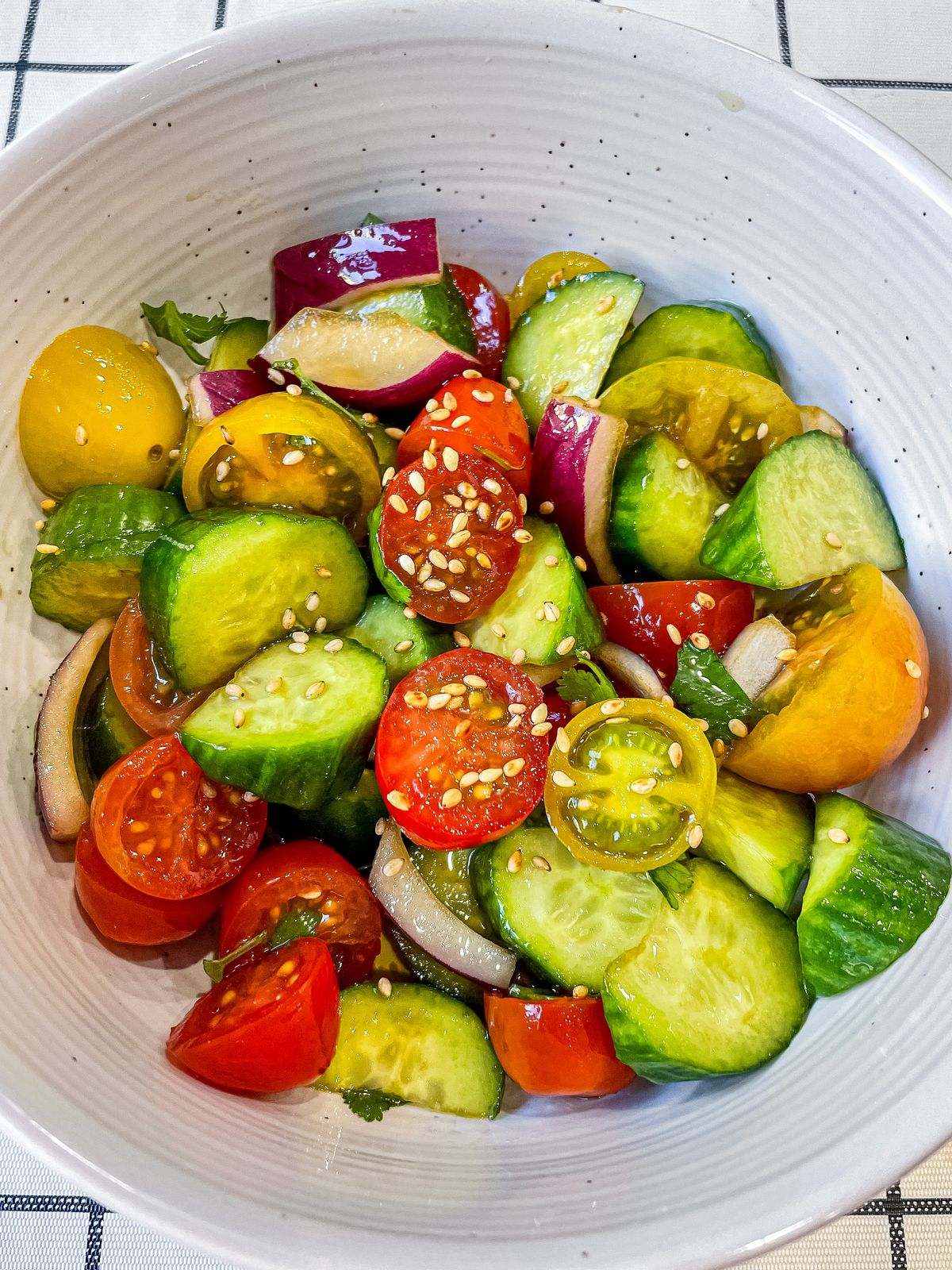 Cucumber and Tomato Salad with Ponzu Dressing - Toast to Home