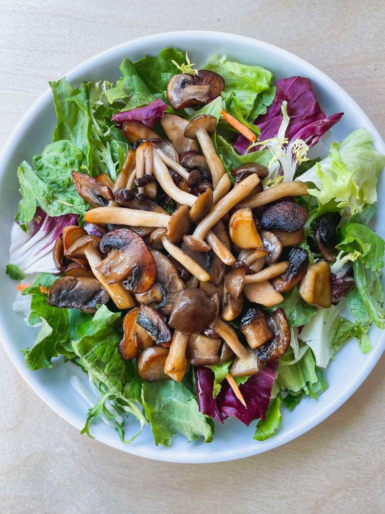 warm mushroom salad